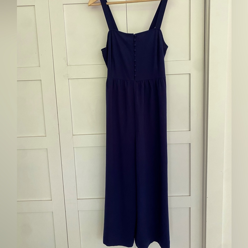 Navy blue Madewell jumpsuit. Cropped. 100% polyester.